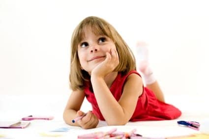 Little girl drawing